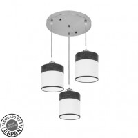 Distribuidor - Lâmpadas Diversas | Lâmpadas Modernas | PLAFON CLOE 3XE27 CROMO/BLANCA-MADERA NEGRA REGX42X42 CM Ref: 175483009